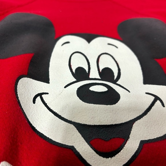 Disney Wear VTG Mickey Mouse Sweatshirt Adult Large Red Made in USA - Picture 9 of 10